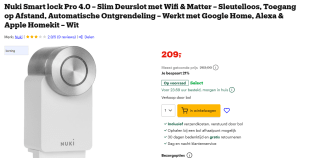 Nuki Smart Lock Pro - Wit voor €209 bij Bol