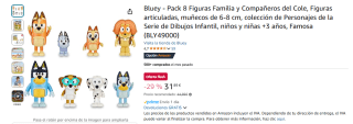 Bluey - Pack 8 Figuras Familia y Compañeros del Cole por 31,89€
