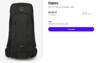Mochila Osprey VOLT 65L por 94€