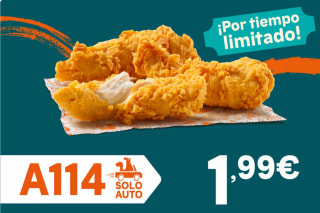 3 Tiras crujientes de pollo a solo 1,99€ Popeyes Auto