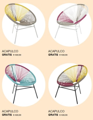 Gratis ACAPULCO stoel bij besteding vanaf €700 bij Beliani