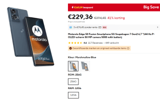 Motorola Edge 50 Fusion 12GB/256GB Donkerblauw voor €229,36 bij Aliexpress