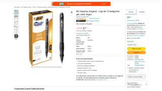 Caja 12 bolígrafos gel BIC Gelocity Original color negro por 5,99€