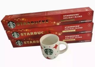 Starbucks Holiday Blend Limited Edition Navidad, 30 cápsulas Nespresso por 6,69€.