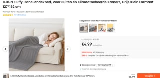 Zacht Fluffy Flanellen Deken (127x152cm) voor €4,99 bij Ochama