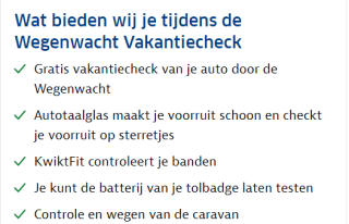 Gratis Wegenwacht Vakantiecheck