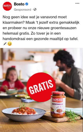 Bosto sauzen 100% terugbetaald via Hashting cashback