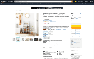 SONGMICS Estante Zapatero por 12,79€