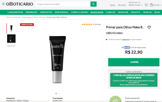Primer para Olhos da Make B - R$ 22,90