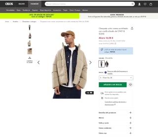 Chaqueta acolchada con cuello alzado ONLY & SONS por solo 12€
