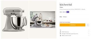 KitchenAid Artisan keukenmachine voor €269,50 bij De Bijenkorf