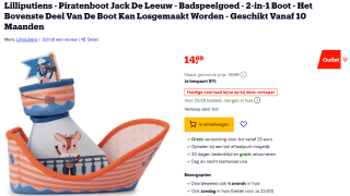 Lilliputiens Piratenboot Jack De Leeuw badspeelgoed voor €14,69 bij Bol