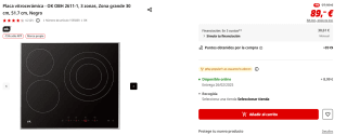 Placa vitrocerámica OK OBH 2611-1, 3 zonas por 75,65€