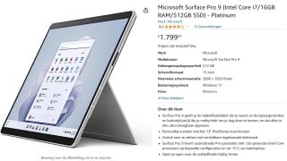 Microsoft Surface Pro 9 (Intel Core i7/16GB RAM/512GB SSD) voor €1799 bij Amazon