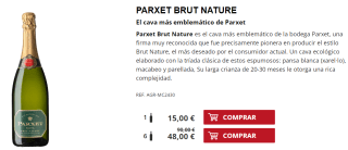 6 Botellas de Parxet Brut Nature por 38€