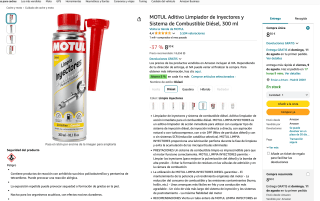 MOTUL Aditivo Limpiador de Inyectores y Sistema de Combustible Diésel 300ml por solo 6,64€