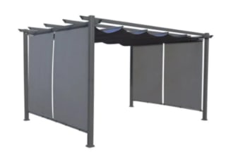 Pergola persienne Sicilia - aluminium/acier - 3 x 4 m - 200 g/m² - gris foncé à 249,90€