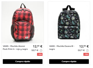Ropa, calzado y accesorios Vans desde solo 1,50€ preciazos