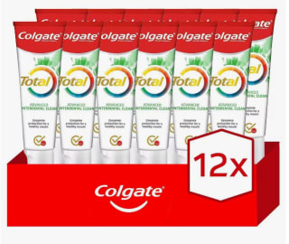 Pack 12 Pastas de dientes Colgate Total Advanced de 75ml por 26,60€ (cuenta nueva por 16,60€)