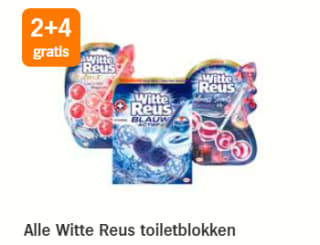Alle Witte Reus toiletblokken 2+4 gratis bij de AH