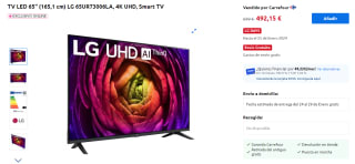 TV LED 65" LG 65UR73006LA, 4K UHD, Smart TV por 492,15€
