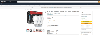 Kit com 3 uni deLâmpadas LED Bulbo da Avant - R$ 19,90