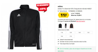 Sudadera niños Adidas Tiro Essentials por 11€ y pantalones a juego por 11€