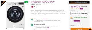 Lavadora LG F6WV7510PRW de 10.5Kg por 539€