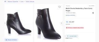 Botín Punta Redonda y Taco Cono Mujer por $14.997