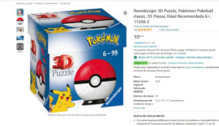 Puzzle3D, Pokémon Pokeball classic, 55 Piezas marca Ravesburger por 8,76€