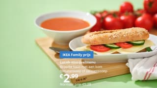 Lunch voordeelmenu voor €2,99 voor IKEA Family leden