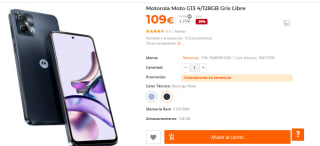 Motorola Moto G13 4/128GB por 109€