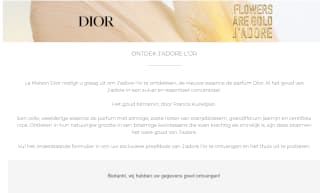 Gratis sample Dior J'Adore L'Or parfum