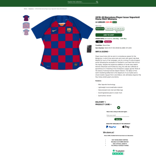 Camiseta 2019-20 Barcelona Jugador Issue Vaporknit Home Mujer por 22,50€