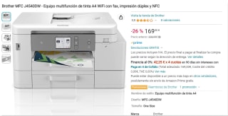 Impresora multifuncion Brother MFC J4540DW por 169€