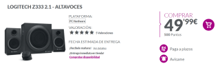 Altavoces Logitech Z333 2.1 por 49.99€
