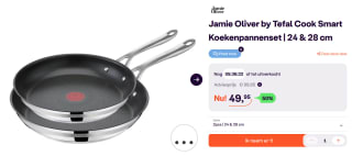 Jamie Oliver by Tefal Cook Smart 3-delige koekenpannenset 20, 24 & 28 cm voor €64,95 bij iBOOD