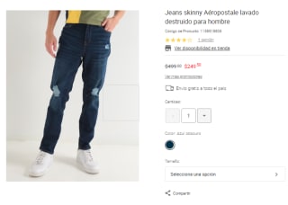 Jeans Skinny Aéropostale Lavado Destruido por $250 en Liverpool
