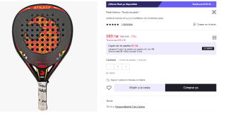 Pala de Padel Middle Moon ATILA 2.0 CARBON 12K RUGOSA 2024 por 103.74€ (Cuenta Nueva 92.74€)