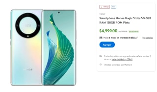 Honor Magic 5 Lite 5G 6GB 128GB por $ en Walmart