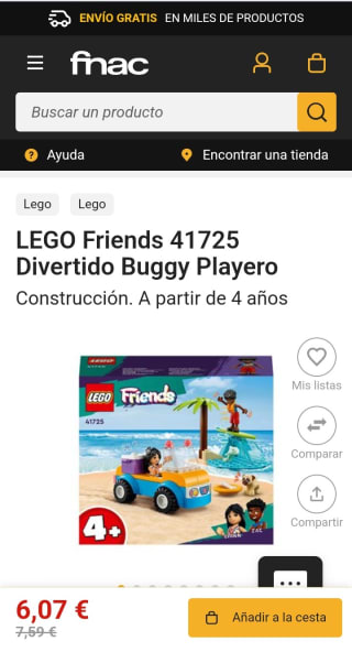 Lego friends Buggy Playero por 6,07€.