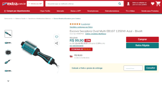 Escova Secadora Oval da Multilaser EB107 - R$ 99,90