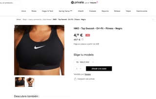 Top deportivo NIKE Swoosh Dri-Fit por solo 4,50€
