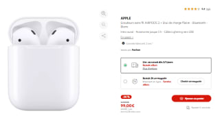 Apple AIRPODS 2 + Etui de charge filaire à 99€