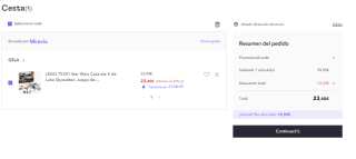 LEGO set Caza Ala-X de Luke Skywalker, Star Wars por 23.4€