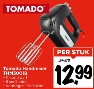 Tomado handmixer TMH3001B voor €12,99 bij Vomar