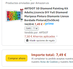 Kit Pintura Diamante mariposas por 7,49€