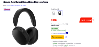 Sonos Ace Zwart Draadloze Koptelefoon voor €399 bij Bol