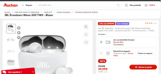 Écouteurs Wave 200 TWS - Blanc à 39,99€