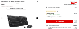 Logitech MK270 Draadloos Toetsenbord en Muiscombinatie voor €22,90 bij de Mediamarkt